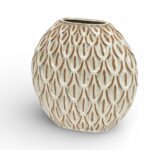 JARRA CERAMICA OVAL COR:BEGE