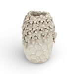 JARRA C/RELEVO FLORES COR:BEGE