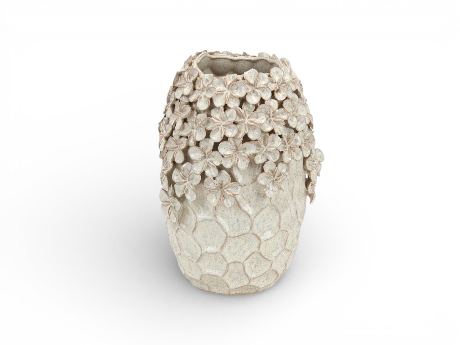 224619-003 JARRA C/RELEVO FLORES COR:BEGE - Image 1