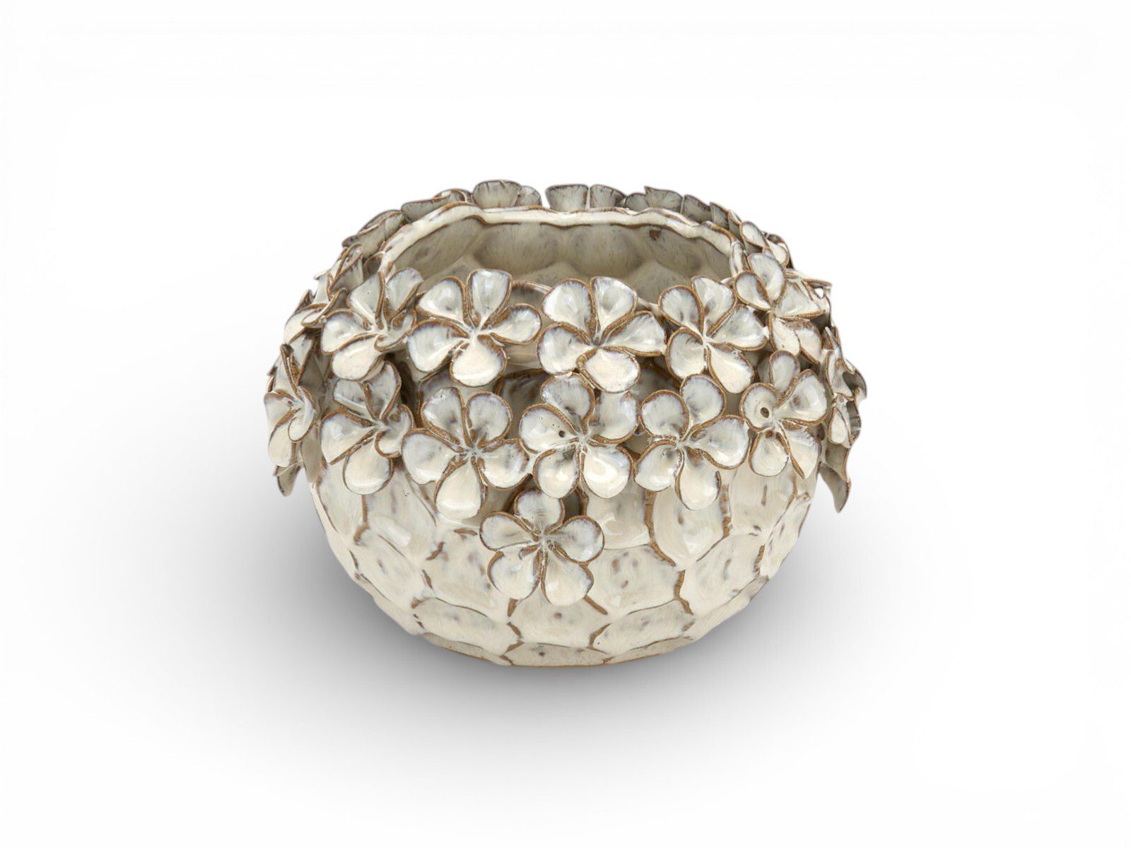 224621-033 VASO C/RELEVO FLORES COR:BEGE - Image 1