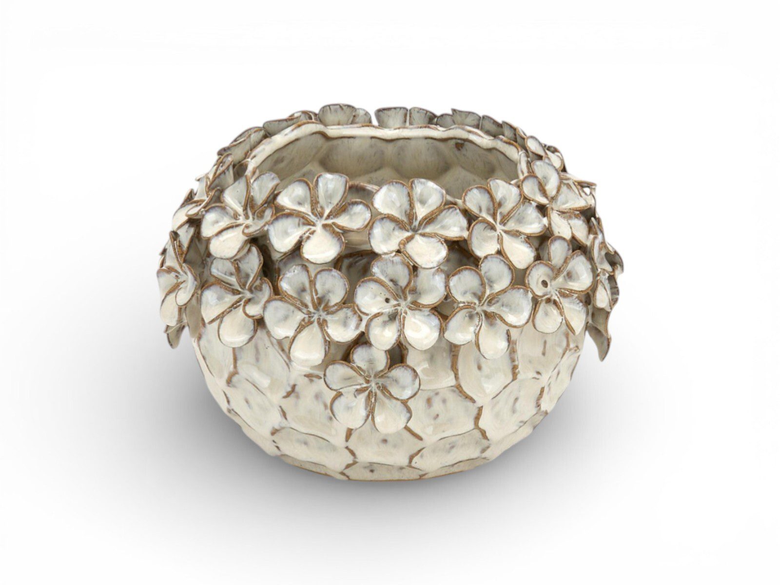 224622-003 VASO C/RELEVO FLORES COR:BEGE - Image 1