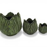 CONJ.3 VASOS FLOR CERAMICA COR:VERDE