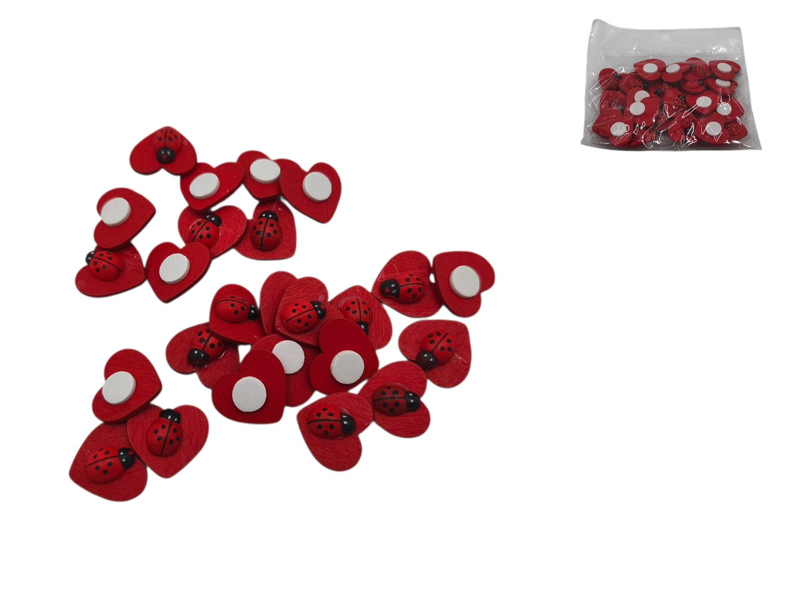 343271 CORAÇAO+JOANINHA 25UNID C/ADESIVO 2CM - Image 1