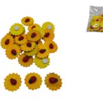 MARGARIDA+JOANINHA MADEIRA 25UNID C/ADESIVO 2.5CM