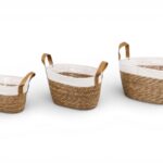 CONJ.3 CESTAS C/ALÇAS FIBRA NATURAL