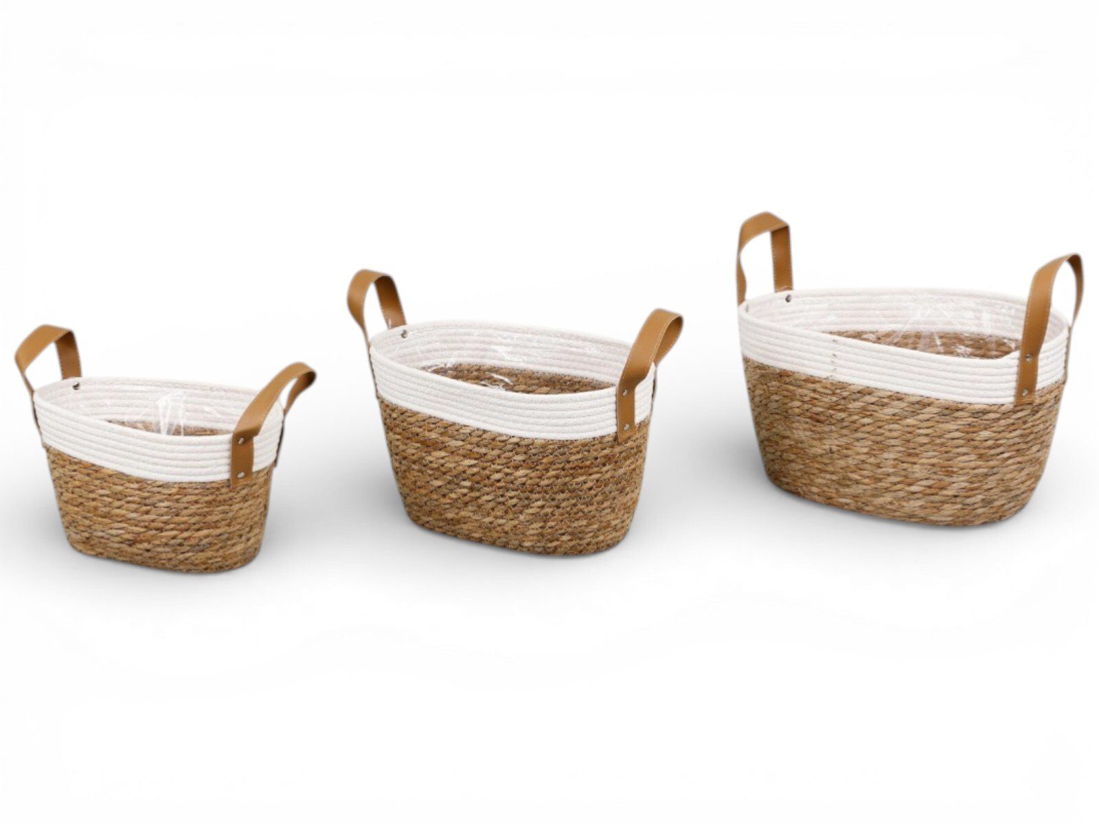 510938. CONJ.3 CESTAS C/ALÇAS FIBRA NATURAL - Image 1