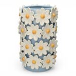 JARRA CERAMICA C/FLORES RELEVO