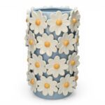 JARRA CERAMICA C/FLORES RELEVO