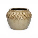 VASO CERAMICA ELLORA COR:BEGE