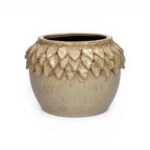 VASO CERAMICA ELLORA COR:BEGE