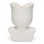 VASO TULIPA CERAMICA COR:BRANCO