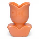 VASO TULIPA CERAMICA COR:LARANJA