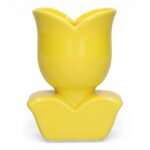 VASO TULIPA CERAMICA COR:AMARELO