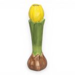 JARRA FLOR TULIPA C/BOLBO CERAMICA COR:AMARELO