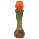 JARRA FLOR TULIPA C/BOLBO CERAMICA COR:LARANJA