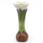 JARRA FLOR C/BOLBO CERAMICA COR:BRANCO