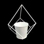 ESTRUTURA METALICA LOSANGOS C/VASO DIA.13X12.5ALT COR:BRANCO