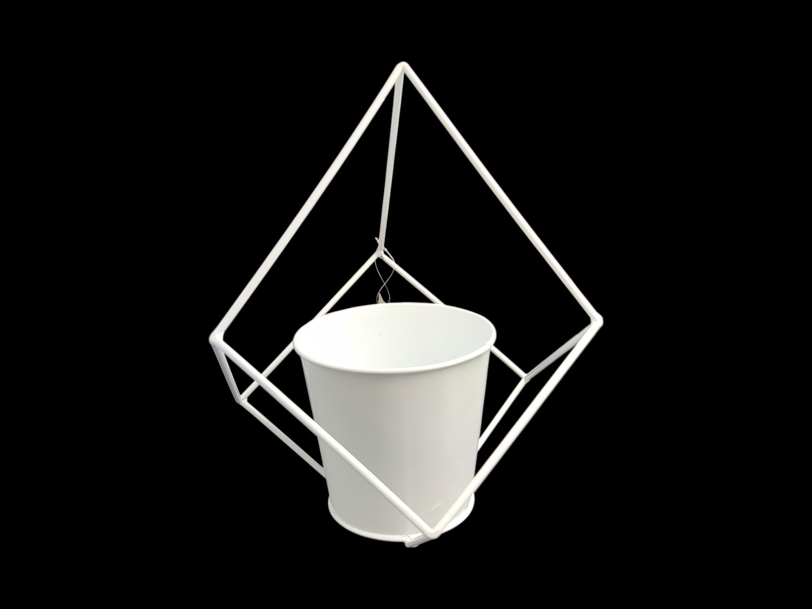 AI-11218 ESTRUTURA METALICA LOSANGOS C/VASO DIA.13X12.5ALT COR:BRANCO - Image 1