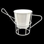 ESTRUTURA METALICA REGADOR C/VASO DIA.13X12.5ALT COR:BRANCO