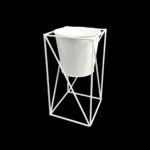 ESTRUTURA METALICA C/VASO DIA.9.5X10ALT COR:BRANCO