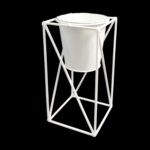 ESTRUTURA METALICA C/VASO DIA.13X12ALT COR:BRANCO