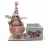 BASE MADEIRA C/BONECA+VASO 13X13X11 ALT.