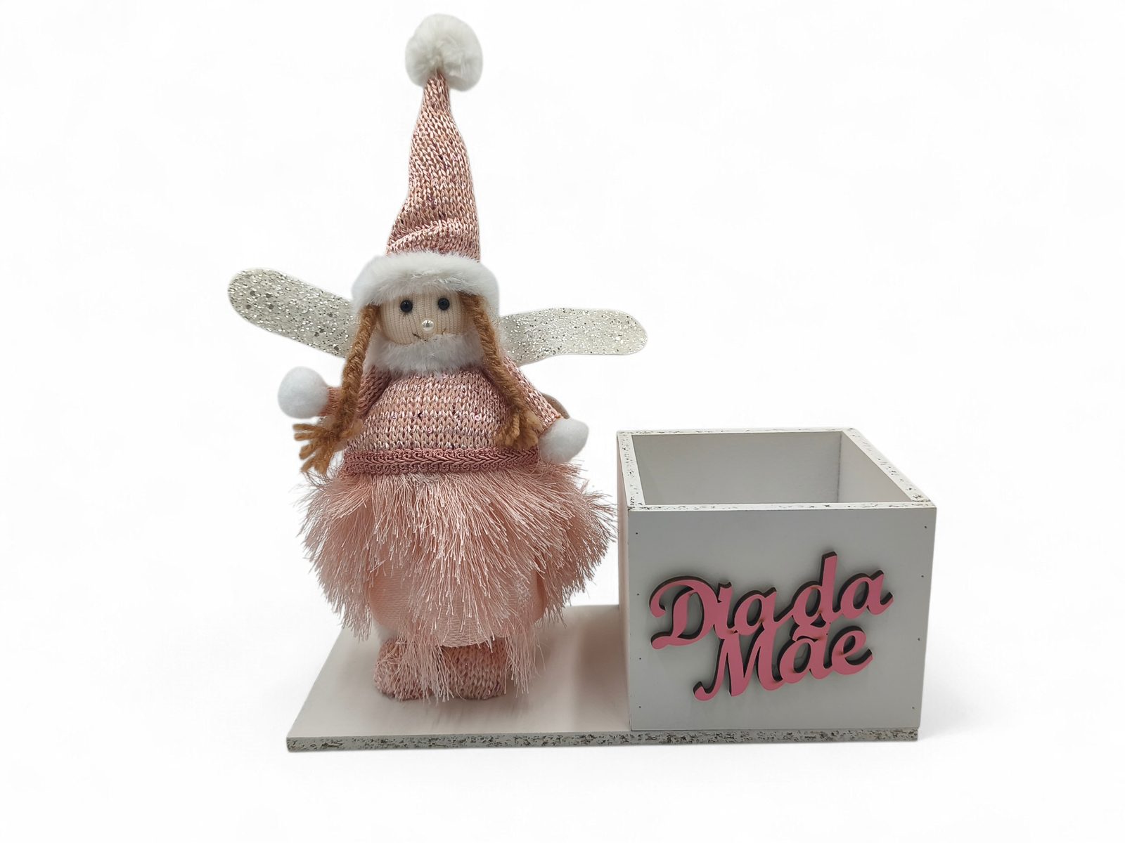 FC-285 BASE MADEIRA C/BONECA+VASO 13X13X11 ALT. - Image 1