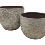 CONJ.2 VASOS METAL RED. COR:OURO