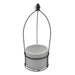 ESTRUTURA METALICA C/VASO MADEIRA DIA.17X13ALT COR:BRANCO