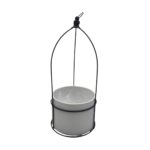 ESTRUTURA METALICA C/VASO MADEIRA DIA.15X11ALT COR:BRANCO