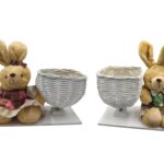 BASE C/COELHO PELUCHE+VASO-18X18X14