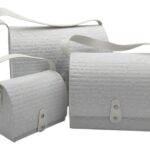 CONJ.3 BAUS BORDADO FLORIDO COR:BRANCO