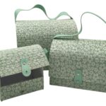 CONJ.3 BAUS BORDADO FLORIDO COR:VERDE