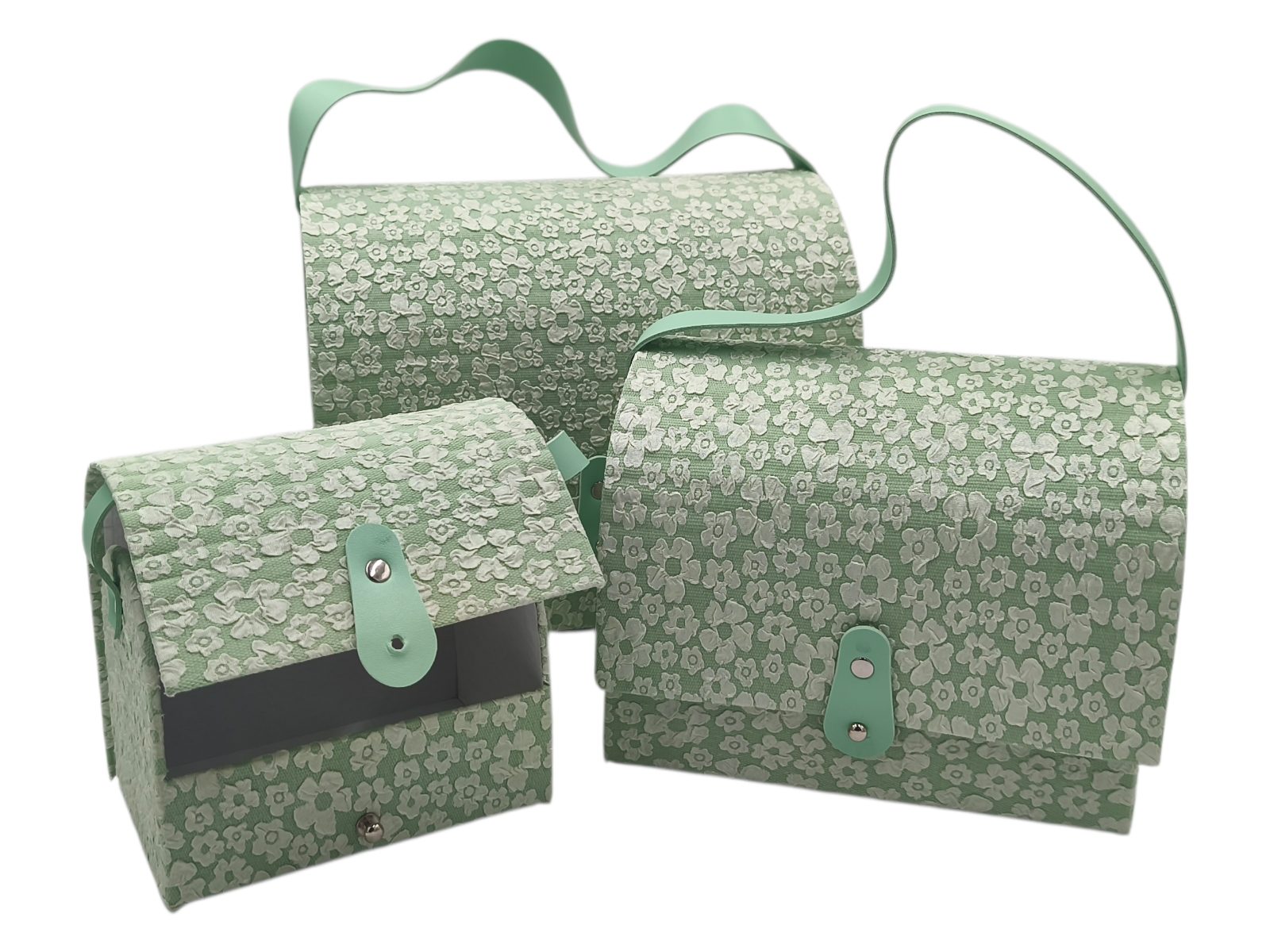 SC0037405BL241914 CONJ.3 BAUS BORDADO FLORIDO COR:VERDE - Image 1