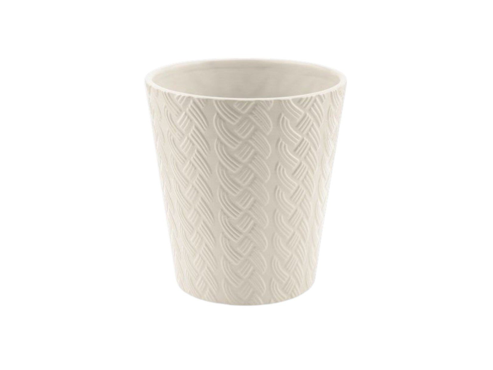 VDE-116-AV CACHEPOT CERAMICA LAÇOS COR:BEGE - Image 1