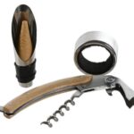 CAIXA MADEIRA C/5PEÇAS INOX P/VINHO