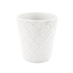 CACHEPOT CERAMICA LOSANGOS COR:BRANCO