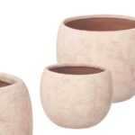 CONJ.2 VASOS CERAMICA LISO COR:BEGE