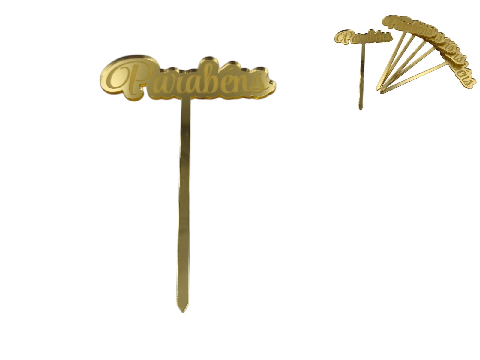 130.000024 ESPETO PACK/6 ACRILICO PARABENS - Image 1