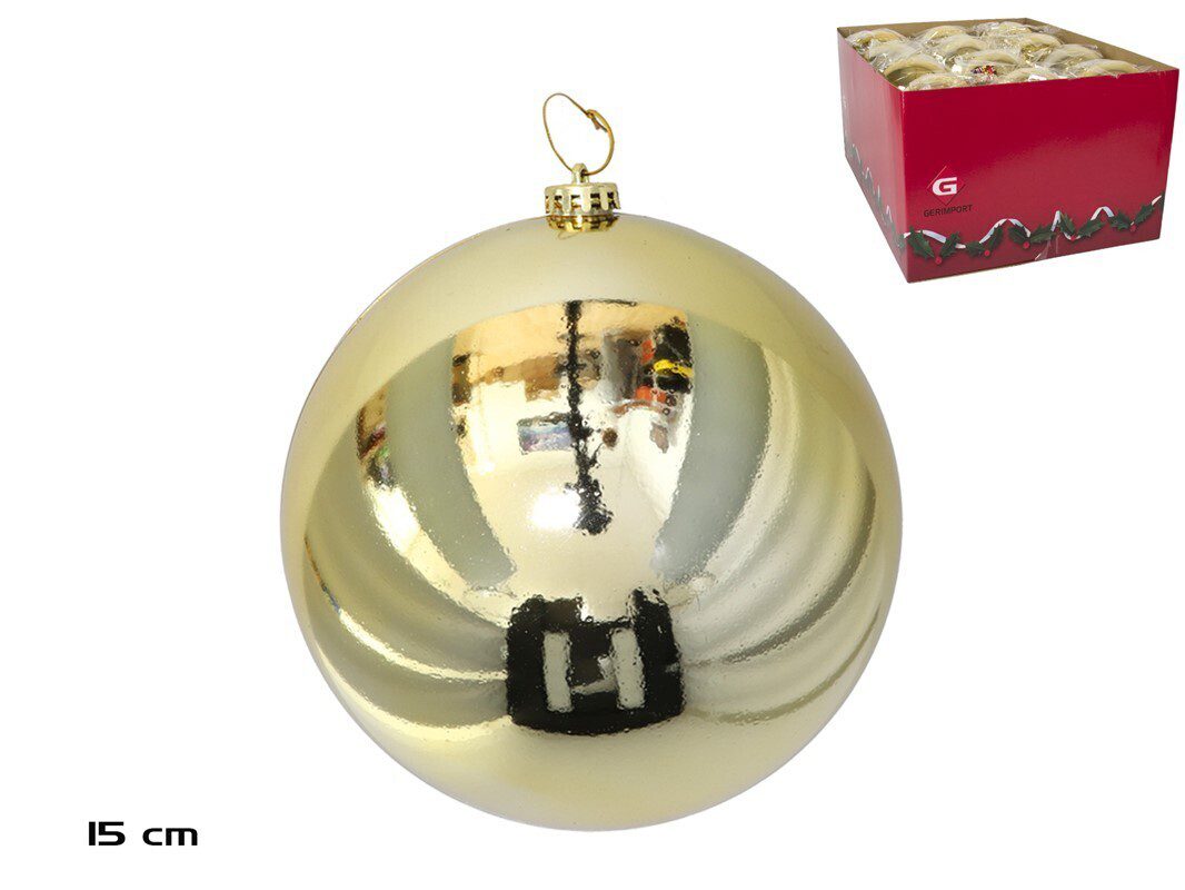 8430540500128 BOLA DE NATAL 15CM COR:DOURADO BRILHANTE - Image 1