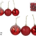 BOLA DE NATAL CONJ.30 6-8CM COR:VERMELHO