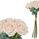 ARTIFICIAL- ATADO C/9 ROSAS SECAS COR:BEGE