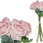 ARTIFICIAL- ATADO C/9 ROSAS SECAS COR:ROSA