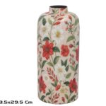JARRA METAL C/MOTIVOS FLORE HIBISCUS COR:CREME
