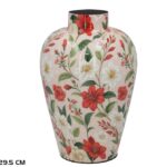 JARRA METAL C/MOTIVOS FLORE HIBISCUS COR:CREME