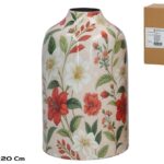 JARRA METAL C/MOTIVOS FLORE HIBISCUS COR:CREME