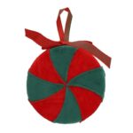 BOLA VELUDO COR:VERDE/VERMELHO