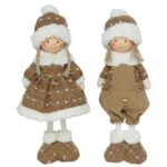 FIGURA MENINO/A VESTIDO COR:CASTANHO/BRANCO