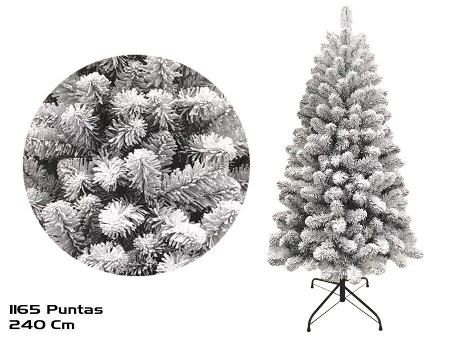 8445393678023 ARVORE NATAL C/NEVE 240CM 1165PONTAS - Image 1