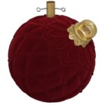SUPORTE PARA ARVORE DE NATAL VELUDO+RESINA COR:VERMELHO